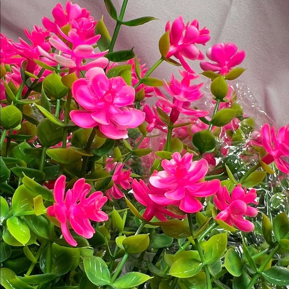 Vibrant Pink and Green Artificial Flower Bouquet